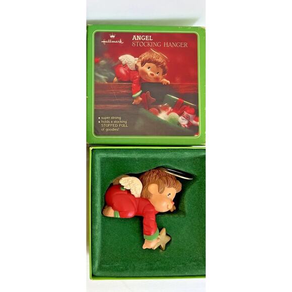 Vintage 1980s Hallmark Stocking Hanger Angel Mantle Christmas 1983 READ - Picture 1 of 8